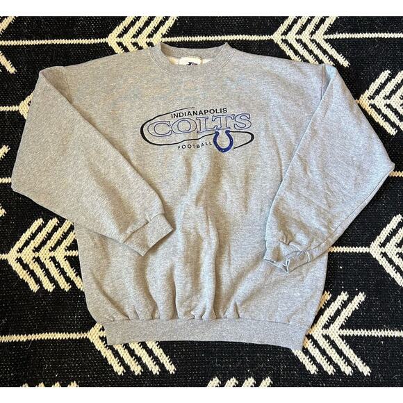Vintage 90s Logo Athletic Indianapolis Colts Crewneck Sweatshirt Size Large L - Picture 1 of 6